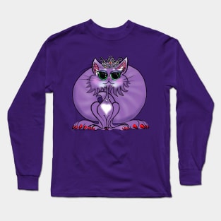 Pretty-Pretty Purple Queen Kitty Long Sleeve T-Shirt